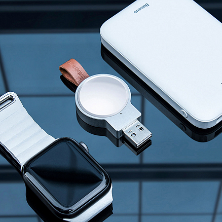 Беспроводная зарядка мини для Apple Watch Baseus Dotter белая
