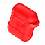Чехол и шнурок для наушников AirPods силиконовые Baseus красные