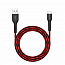 Кабель Type-C - USB для зарядки 1,5 м 2.4А плетеный Atomic Flexstick Game+ черно-красный
