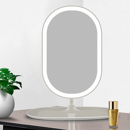 Зеркало для макияжа с подсветкой настольное Nova TD-014 белое