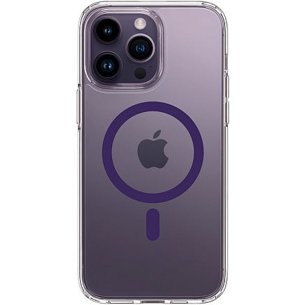 Чехол для iPhone 14 Pro гибридный Spigen Ultra Hybrid MagSafe прозрачно-фиолетовый