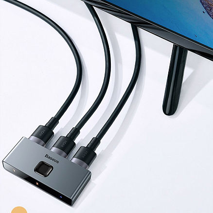 HDMI Splitter (разветвитель) на 2 порта 4Kx2K (1 HDMI вход на 2 HDMI выхода) двунаправленный Baseus Matrix серый
