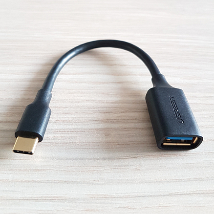 Переходник Type-C - USB 3.0 хост OTG длина 12 см Ugreen US154 черный