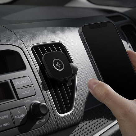 Держатель автомобильный в решетку обдува магнитный MagSafe для iPhone Spigen OneTap ITS12 черный