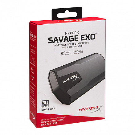Внешний SSD накопитель HyperX Savage EXO 480GB Type-C USB 3.1 Gen 2 черный