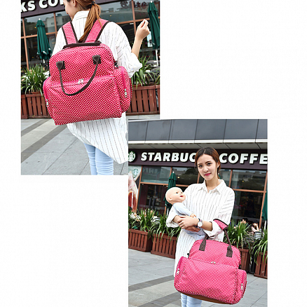 Рюкзак (сумка) Ankommling LD13 для мамы с отделением для бутылочек и ковриком розовый