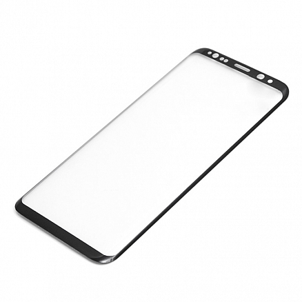Защитное стекло для Samsung Galaxy S8+ G955F на весь экран черное + гелевый чехол Remax Crystal 3D