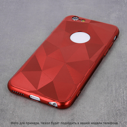 Чехол для Samsung Galaxy A20, Galaxy A30 гелевый GreenGo Geometric Shine красный