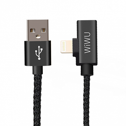 Кабель USB - 2 х Lightning (папа - папа, мама) длина 1,2 м плетеный WiWU ST01 черный