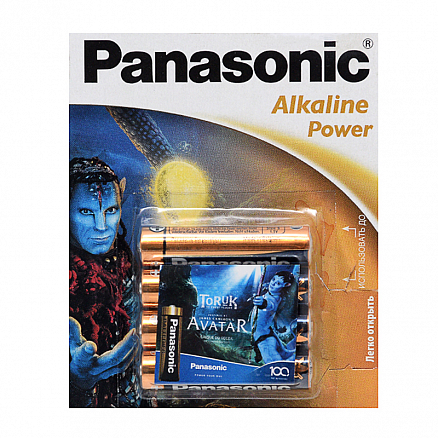 Батарейка LR03 Alkaline (пальчиковая маленькая AAA) Panasonic Alkaline Power Аватар упаковка 4 шт.