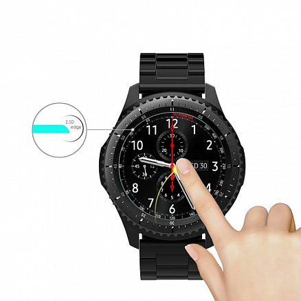 Защитное стекло для Samsung Galaxy Watch 46 мм, Gear S3 на экран противоударное Lito-9 2.5D 0,33 мм