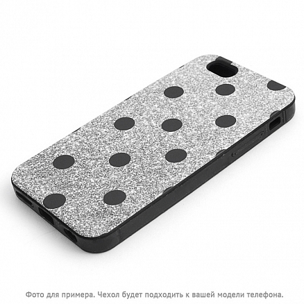 Чехол для iPhone 5, 5S, SE силиконовый GreenGo Dots черно-серый