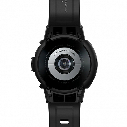 Чехол с ремешком для Samsung Galaxy Watch 4 Classic 42 мм гелевый Spigen Rugged Armor Pro черный