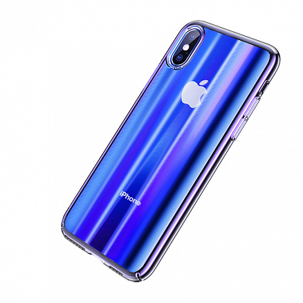 Чехол для iPhone XS Max пластиковый тонкий Baseus Aurora синий 