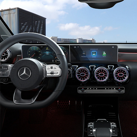 Защитное стекло для экрана мультимедиа системы автомобиля Mercedes A-Class 2020-2021 Spigen EZ FIT прозрачное