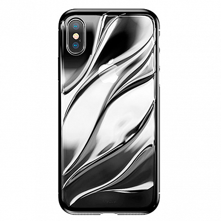 Чехол для iPhone X, XS гелевый ультратонкий Baseus Water прозрачный черный