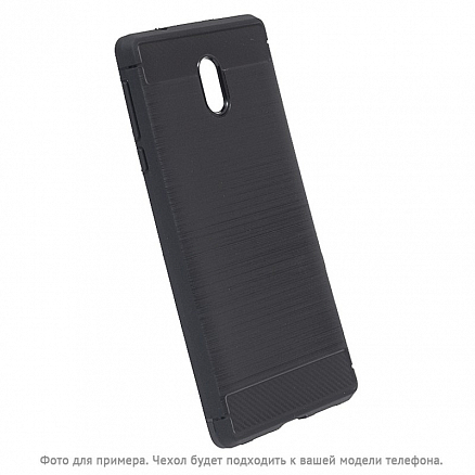 Чехол для Nokia 3 Dual Sim гелевый Youleyuan Carbon Fiber черный