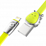 Кабель USB - Lightning для зарядки iPhone 1 м 2.4А плоский Rock Zodiac Dragon зеленый