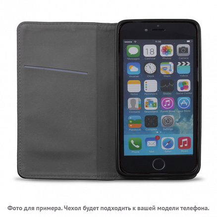 Чехол для iPhone 6, 6S кожаный - книжка GreenGo Smart Magnet черный