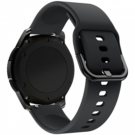 Ремешок-браслет для Samsung Galaxy Watch 46 мм, Gear S3 силиконовый черный