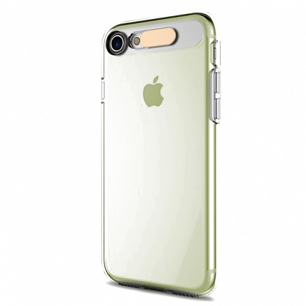 Чехол для iPhone 7, 8 гибридный Rock Light Tube прозрачный с зеленым