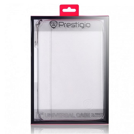 Чехол для планшета до 7 дюймов универсальный на молнии Prestigio оригинальный PTCL0107A белый
