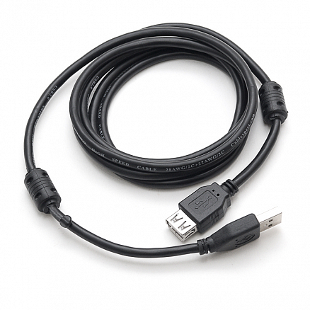 Кабель-удлинитель USB 2.0 (папа - мама) длина 1,8 м Cablexpert с ферритами черный