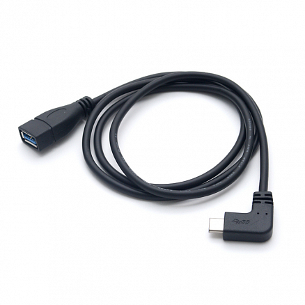 Кабель Type-C - USB 3.0 для зарядки + OTG с угловым штекером 1 м Nova N60 черный