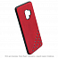 Чехол для Samsung Galaxy S9 гибридный с кожей Beeyo Brads Type 1 красный