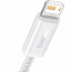 Кабель USB - Lightning для зарядки iPhone 2 м 2.4А плетеный Baseus Dynamic белый