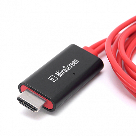 Кабель HDMI – Lightning, USB (папа - папа, папа) для подключения к TV 1 м MiraScreen LD5-1U черно-красный