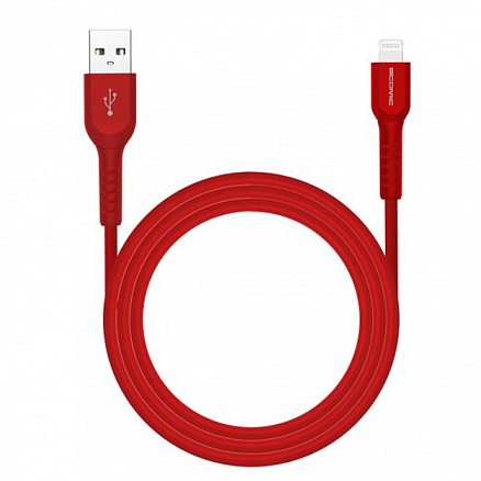 Кабель USB - Lightning для зарядки iPhone 1,5 м 2.4А Atomic Flexstick Robust красный