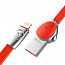 Кабель USB - Lightning для зарядки iPhone 1 м 2.4А плоский Rock Zodiac Coсk красный