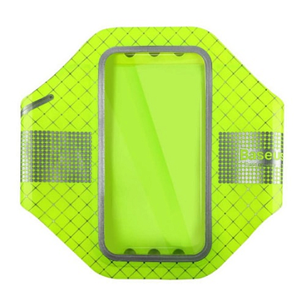 Чехол универсальный для телефона до 5.5 дюйма спортивный наручный Baseus Sports Armband кислотно-зеленый