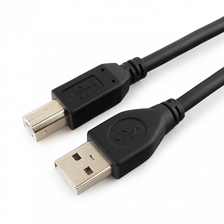 Кабель USB 2.0 - USB B для подключения принтера или сканера 3 м Cablexpert черный