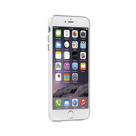 Чехол для iPhone 6 Plus, 6S Plus пластиковый тонкий Case-mate (США) Barely There белый глянцевый