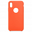 Чехол для iPhone X, XS силиконовый ярко-оранжевый