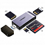 Картридер USB 3.0 для SD, MicroSD, CF и MS Ugreen CM180 серо-черный