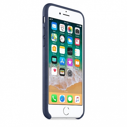 Чехол для iPhone 7, 8 из натуральной кожи оригинальный Apple MQH82ZM темно-синий