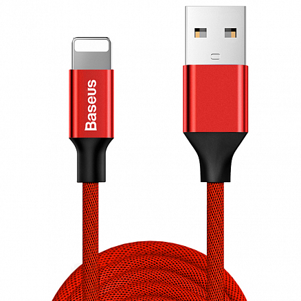 Кабель USB - Lightning для зарядки iPhone 3 м 1.5A плетеный Baseus Yiven красный