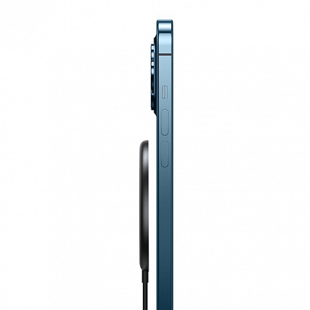 Беспроводная магнитная зарядка MagSafe для iPhone 15W с Type-C Baseus Simple Mini Magnetic черная