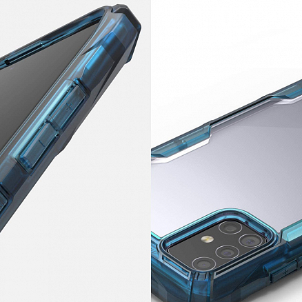 Чехол для Samsung Galaxy A71 гибридный Ringke Fusion X синий