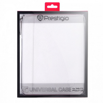 Чехол для планшета до 8 дюймов универсальный на молнии Prestigio оригинальный PTCL0108 белый