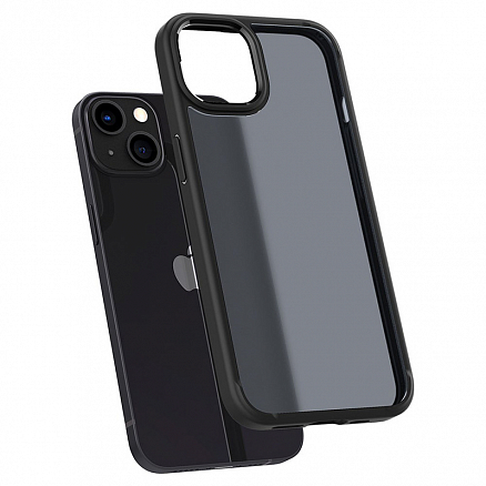 Чехол для iPhone 13 гибридный Spigen Ultra Hybrid матовый прозрачно-черный
