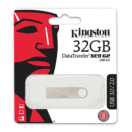 Флешка Kingston DataTraveler SE9 G2 32Gb USB 3.0 металл серебристая