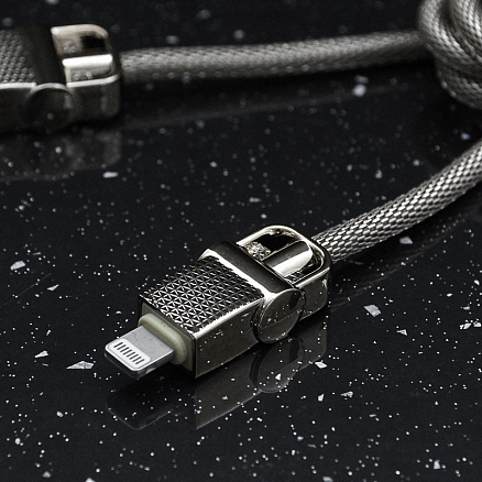 Кабель USB - Lightning для зарядки iPhone 1 м 2.4А плетеный металлический Joyroom JESS S-M336 темно-серый