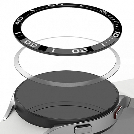 Защитная рамка для Samsung Galaxy Watch 4 44 мм на экран металлическая Ringke черная