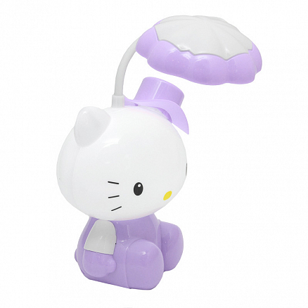 Лампа светодиодная настольная беспроводная с ночником Cartoon LD556 Hello Kitty фиолетовая