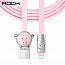 Кабель USB - Lightning для зарядки iPhone 1 м 2.4А плоский Rock Zodiac Pig розовый