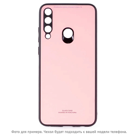 Чехол для Huawei P40 Lite, Nova 6 SE силиконовый CASE Glassy розовый
